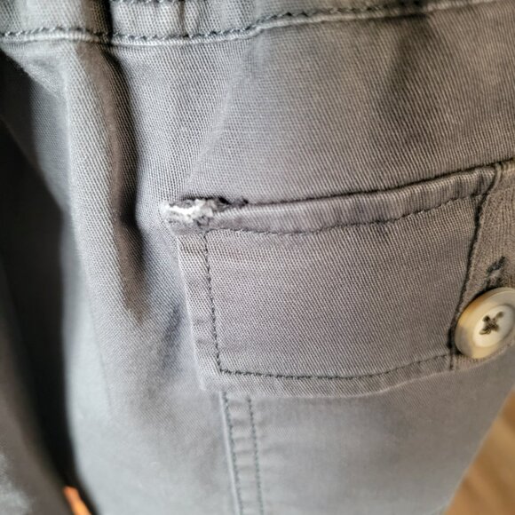 Express Women M Gray Full Zip Military Utility Jacket Cargo Style Waist Cinch - Picture 6 of 10